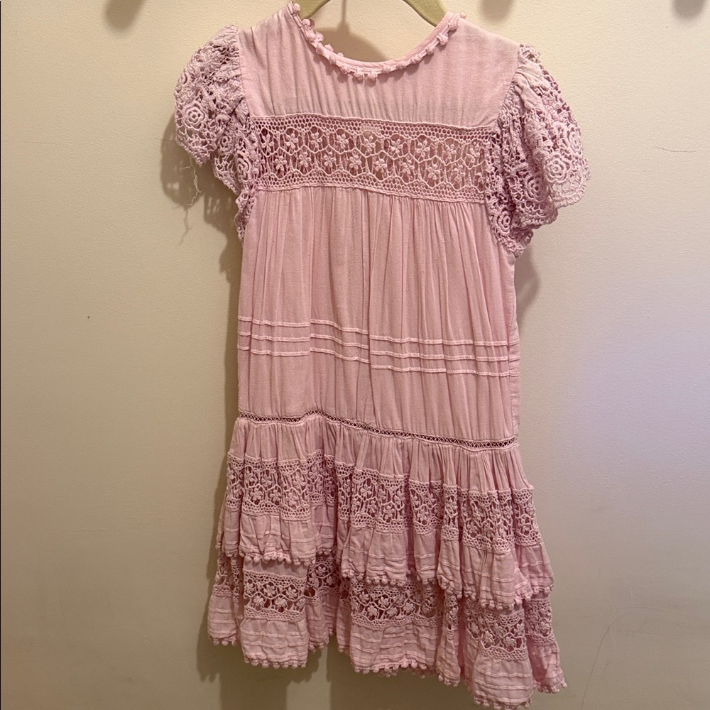 LoveShackFancy Pink Lace Kids Dress